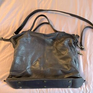 Vintage Boyy bag, convertible deep plum leather
